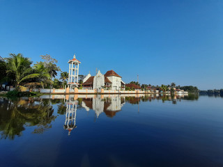 A church in the backwaters of Kerala