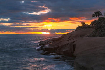 Obraz premium Sunset at rocks