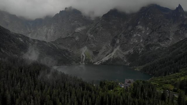 Morskie oko aerial view. Zakopane, Tatry