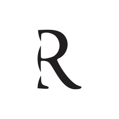 letter r abstract geometric logo vector