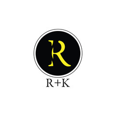 letter rk abstract geometric logo vector