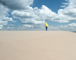 Obraz premium Going to the goal, a child looking into future