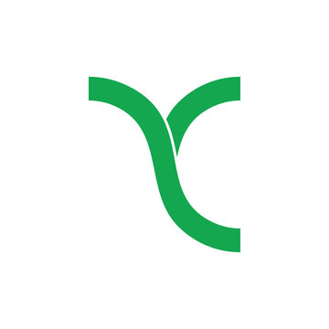 letter yc geometric linked simple line logo vector