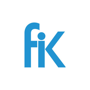 letter fik linked geometric simple logo vector
