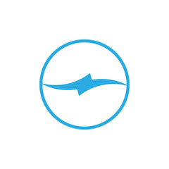 blue waves energy curves circle logo vector