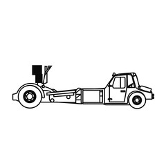 Repair and maintenance of aircraft. Tractor towing airplane. Vector illustration.