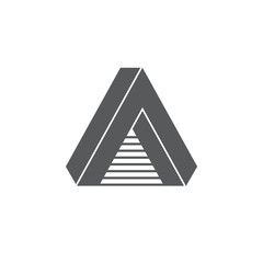 letter a arrow 3d gradient symbol logo vector