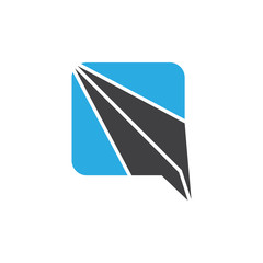 Fototapeta premium talk paper plane geometric design logo vector