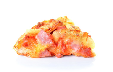 Slice pizza on white background