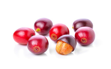 Fresh Coffee bean on white background