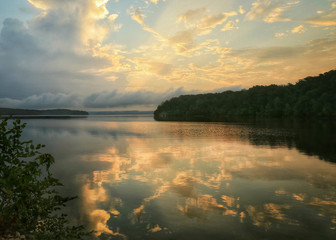 sunrise over lake