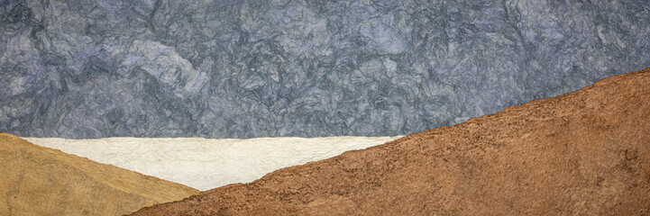 abstract landscape created with amate bark papers