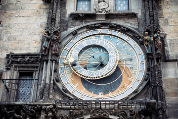 PRAGUE, CZECH REPUBLIC - July 25, 2017 : Prague astronomical clock in Prague, Czech