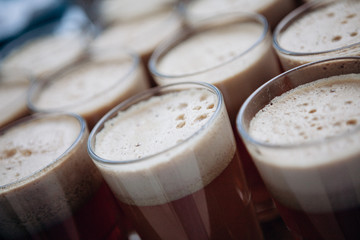 Fresh apple juice in glasses