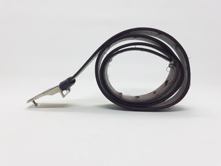 Colorful Luxury Elegant Dark Black Brown Golden Male Female Belt for Fashion Accessories in White Isolated Background