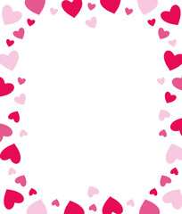 Isolated hearts frame vector design