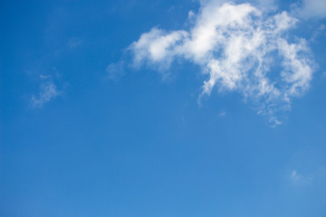 Bright blue sky with white clouds for background or wallpapers