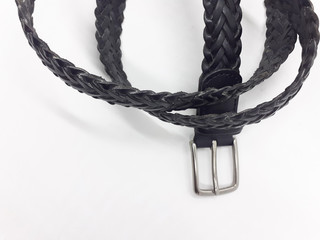 Colorful Luxury Elegant Dark Black Brown Golden Male Female Belt for Fashion Accessories in White Isolated Background