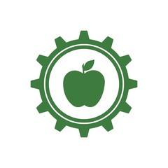 Diet, weight loss, healthy eating, vegetarianism. Vector icon isolated on white background.