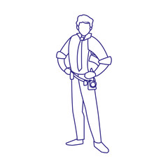 Isolated architect avatar man with helmet design