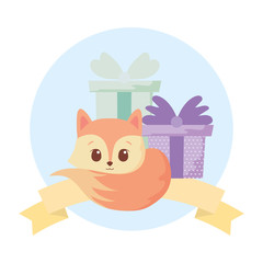 Cute fox cartoon vector design