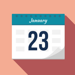 Calendar icon. Calendar Date - January. Planning. Time management.