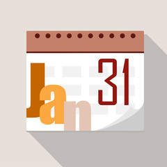 Calendar icon. Calendar Date - January. Planning. Time management.