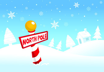 Fototapeta na wymiar north pole sign