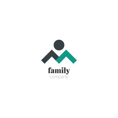 Creative Family Abstract Design Logo Concept. Creative Logo for template