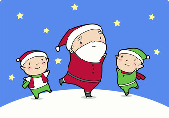 santa claus ice skating