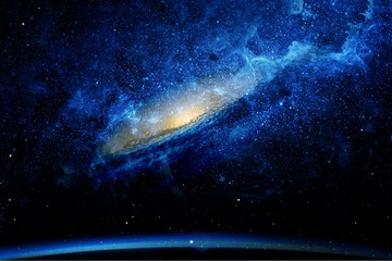 Stars and galaxy space sky night background