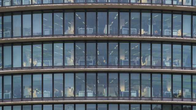 Close up view of corporate office building 