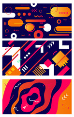 Vector set of abstract creative illustration with colorful element.