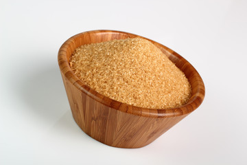 Cane Sugar in wooden bowl