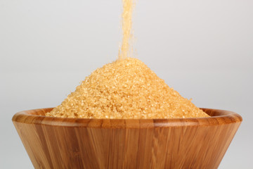 Cane Sugar in wooden bowl