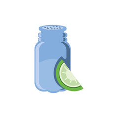 slice of lemon in white background