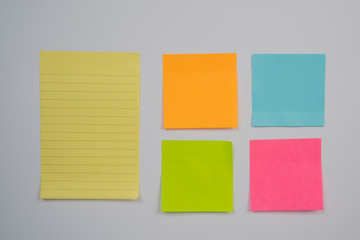 sticky notes on white wall 