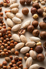 Assorted fresh and organic nuts, healthy food