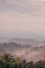 Fototapeta premium Foggy mountain view in Antipolo, Rizal, The Philippines