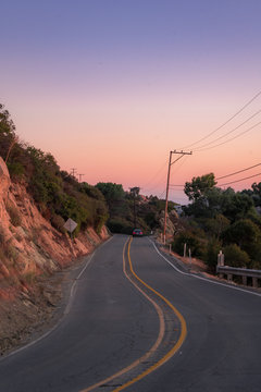 Road In The Hills Of Malibu, California