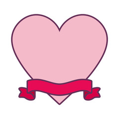 Isolated heart with ribbon vector design