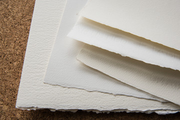 traditional white handmade watercolor paper sheets 
