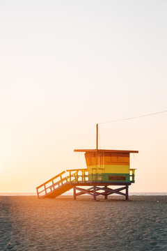 Venice Pride Flag Lifeguard Tower, In Los Angeles, California