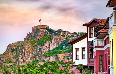 View of Ankara Castle, ancient fortifications in Turkey