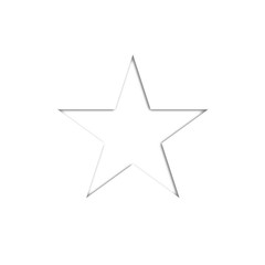 Obraz premium Imitation of a flat relief on white paper, carved star with an inner shadow. Minimal style. Abstract pattern for your message template. 3D rendering.