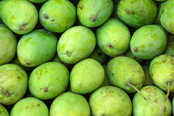 Top View of group Fresh green mango