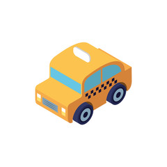 Isolated isometric taxi car vehicle vector design