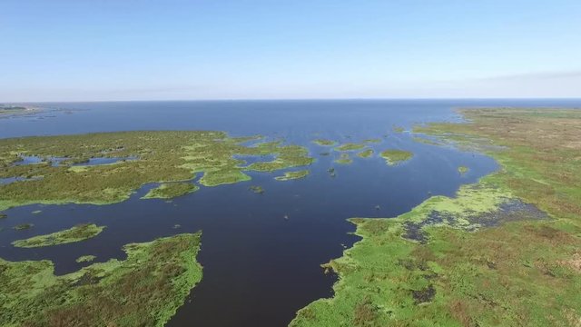 aerial view of marsh