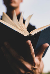 woman reading a book