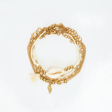Gold Cowrie Shell Bracelet Jewelry